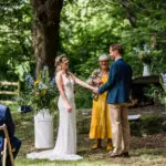 Outdoor wedding led by Magpie Ceremonies - celebrant Wales